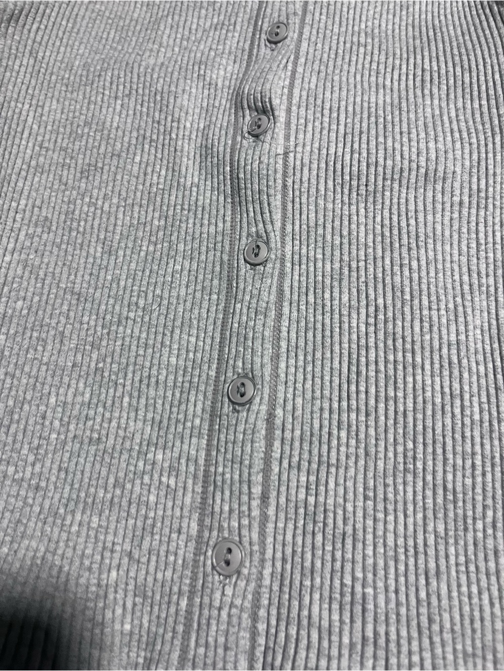 Free People Button-Front Ribbed Tank - Light Gray - Picture 2 of 5